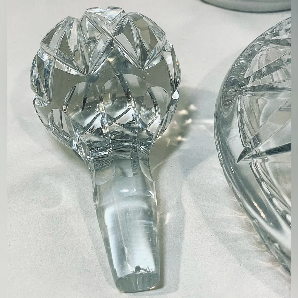 Waterford Lismore Etched Crystal Detailed Ships Decanter w Stopper | EUC